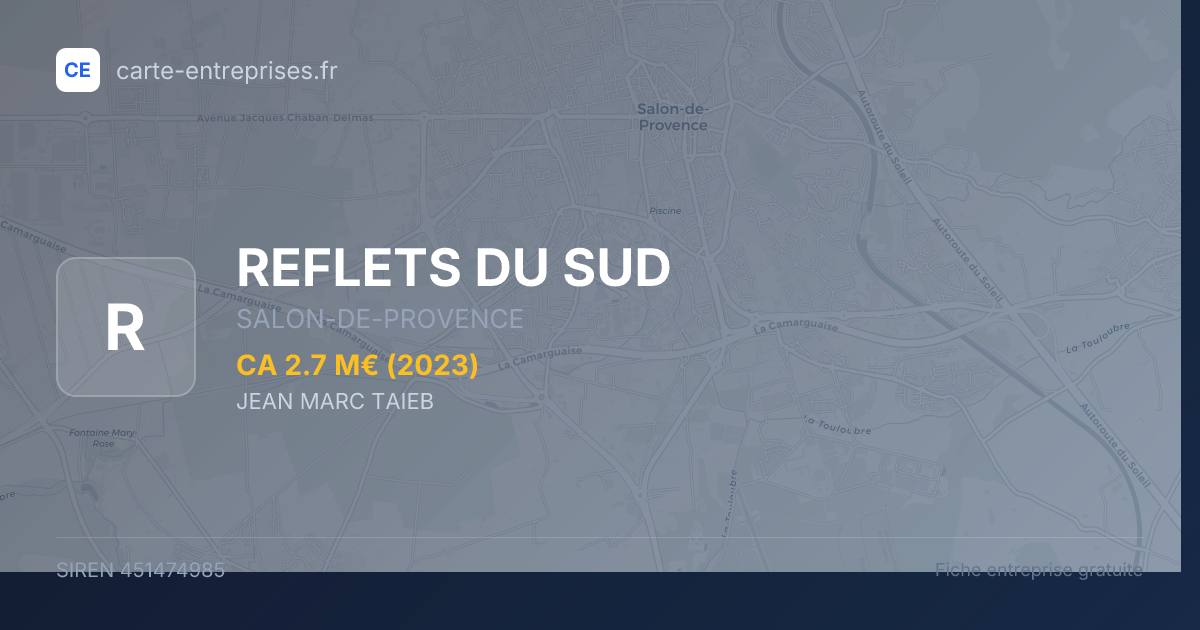 REFLETS DU SUD — 451474985 — fiche entreprise