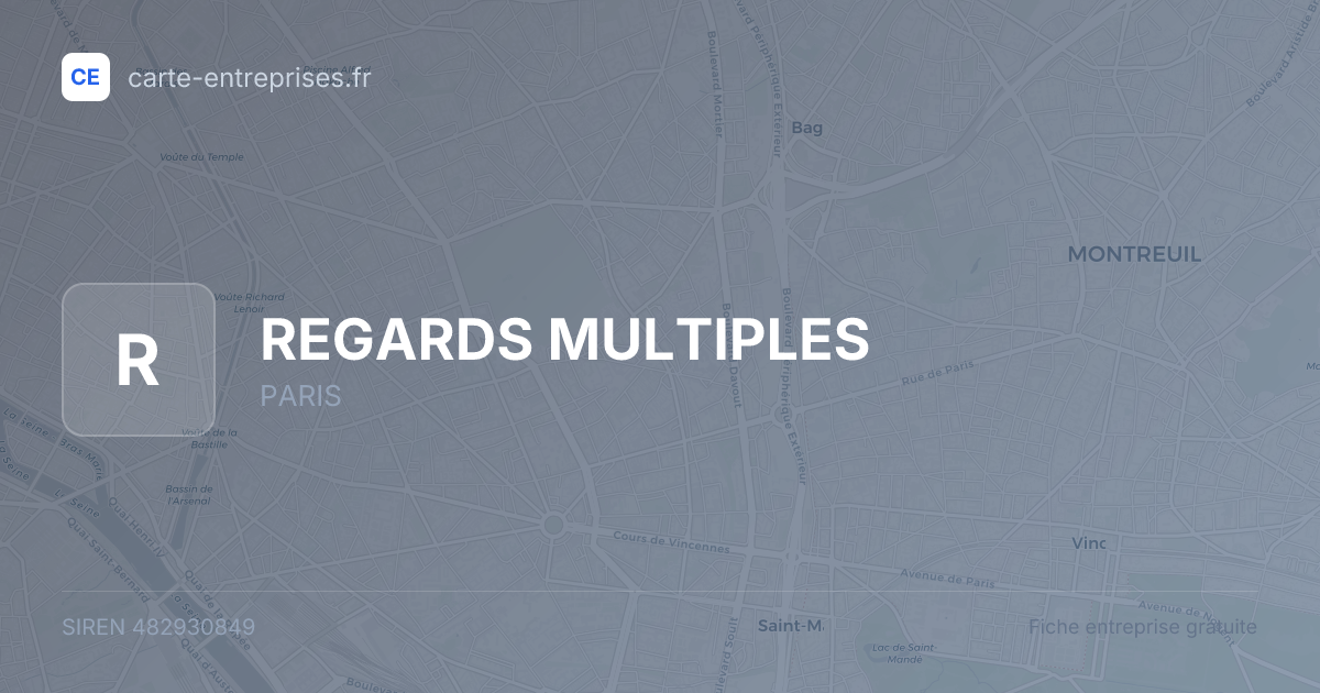 REGARDS MULTIPLES — 482930849 — fiche entreprise