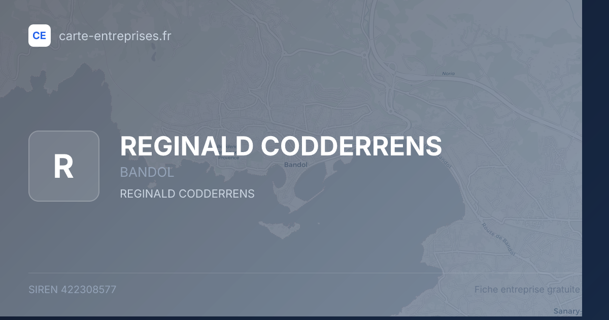 REGINALD CODDERRENS — 422308577 — fiche entreprise