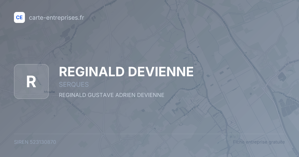 REGINALD DEVIENNE — 523130870 — fiche entreprise