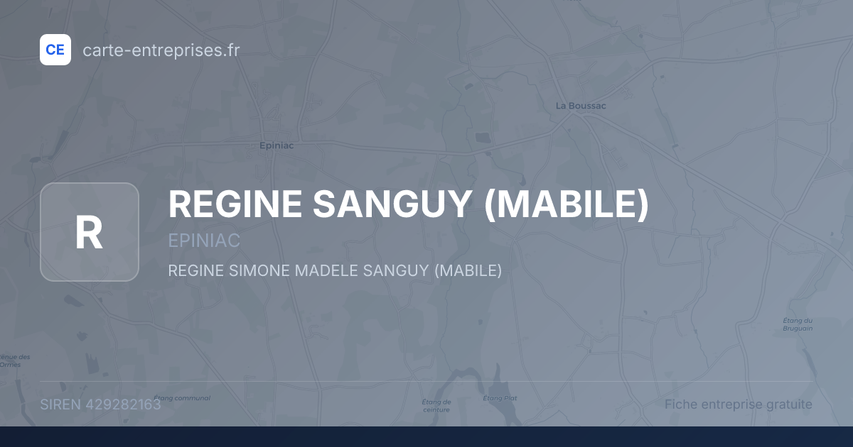 REGINE SANGUY (MABILE) — 429282163 — fiche entreprise