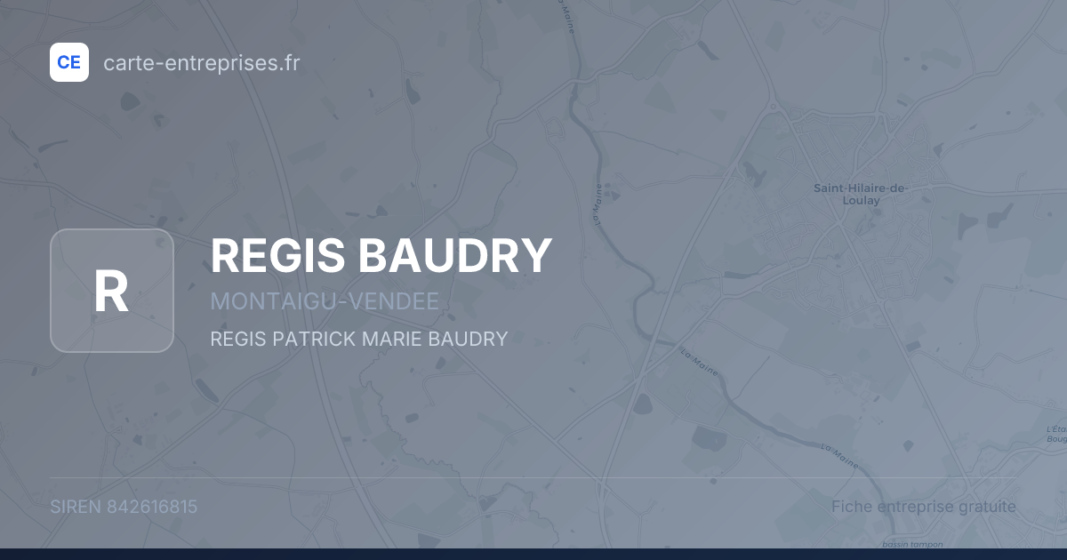 REGIS BAUDRY — 842616815 — fiche entreprise