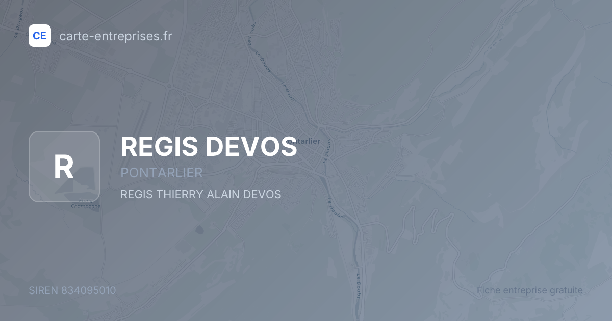 REGIS DEVOS — 834095010 — fiche entreprise