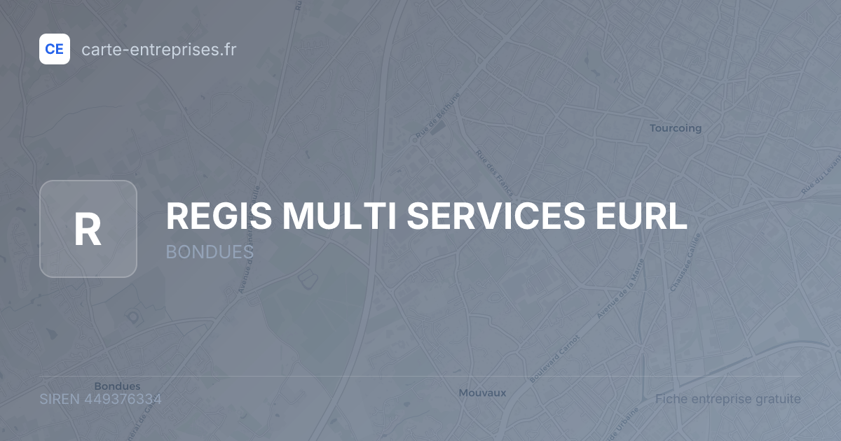 REGIS MULTI SERVICES EURL — 449376334 — fiche entreprise