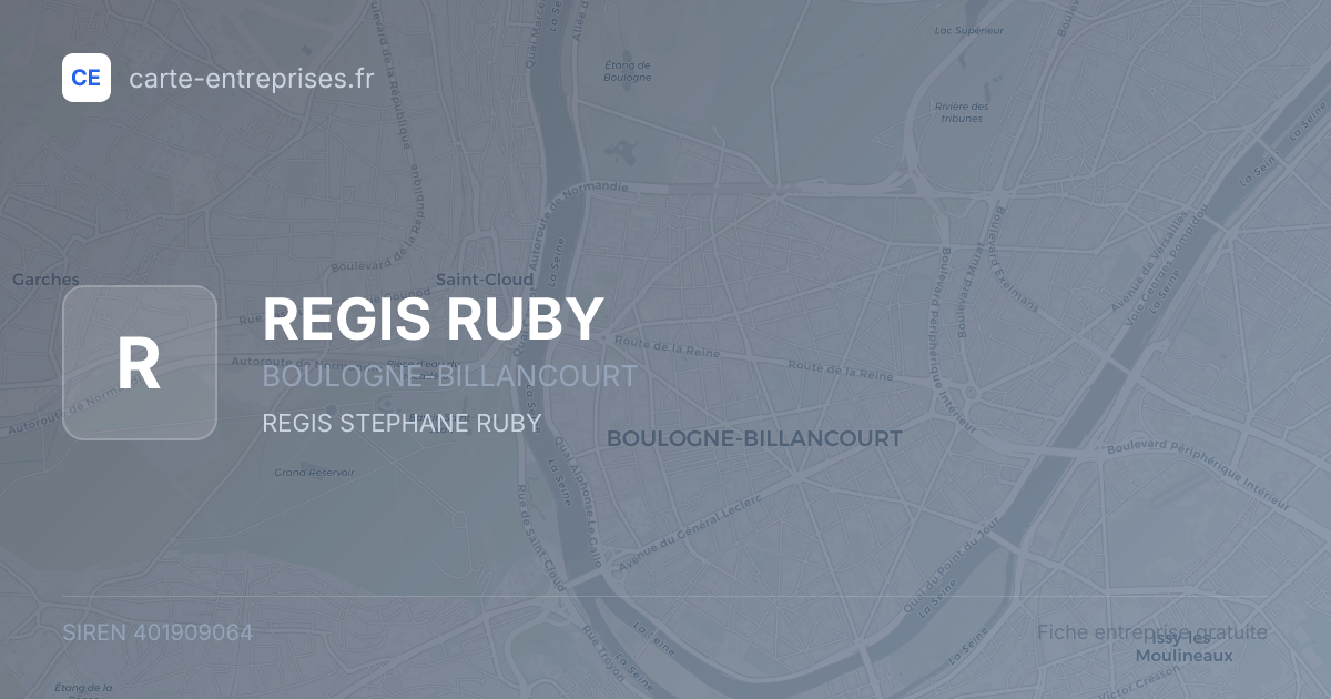 REGIS RUBY — 401909064 — fiche entreprise