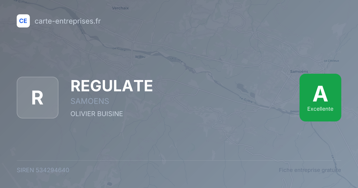 REGULATE — 534294640 — fiche entreprise