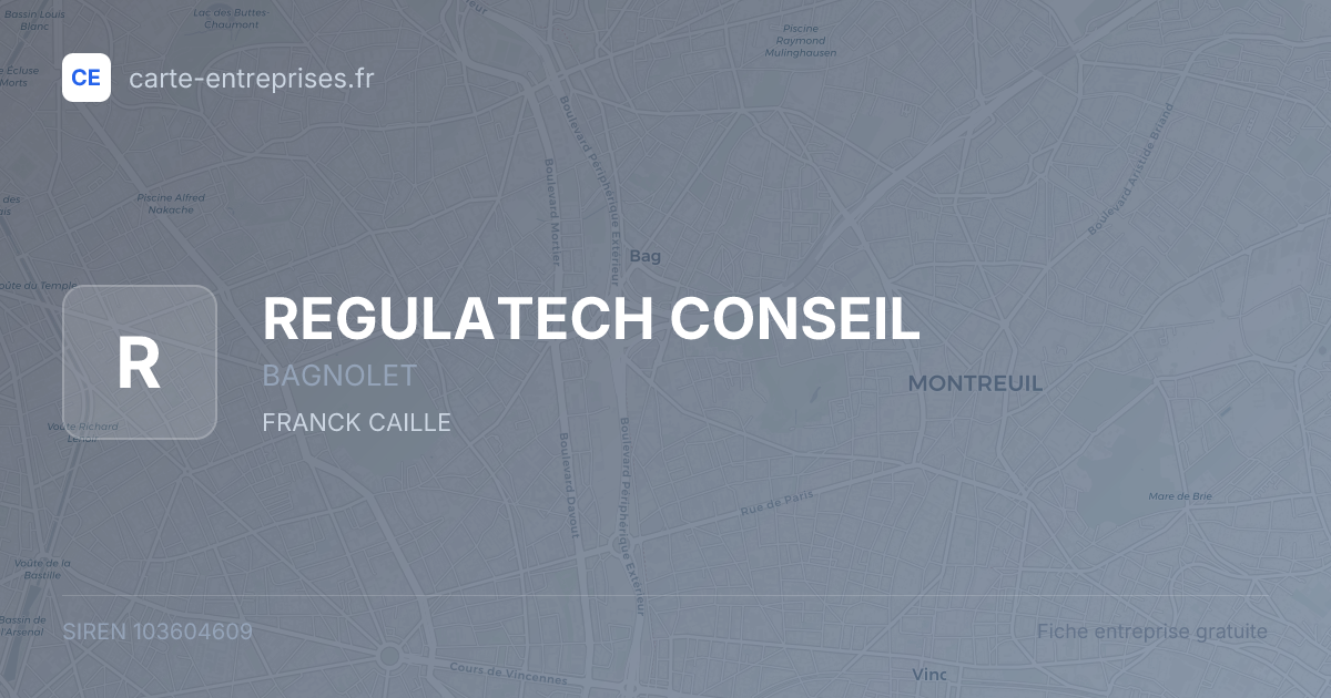 REGULATECH CONSEIL — 103604609 — fiche entreprise