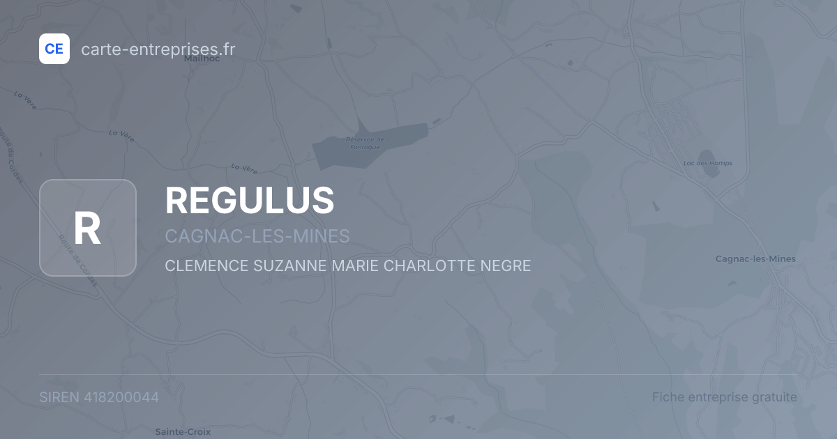 REGULUS — 418200044 — fiche entreprise
