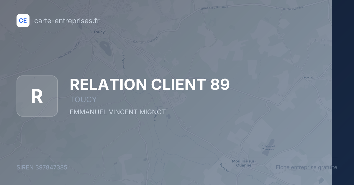 RELATION CLIENT 89 — 397847385 — fiche entreprise