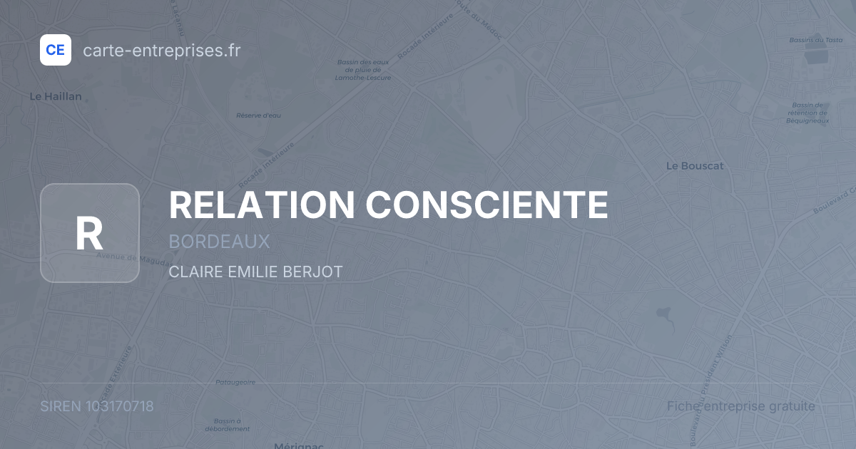 RELATION CONSCIENTE — 103170718 — fiche entreprise