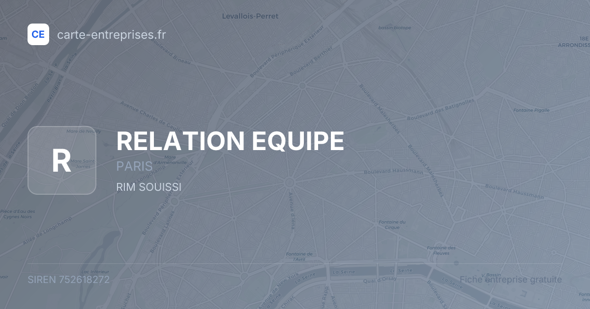 RELATION EQUIPE — 752618272 — fiche entreprise