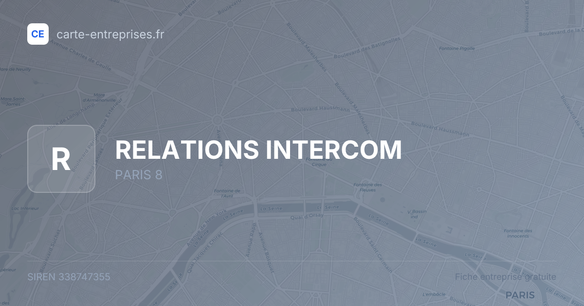 RELATIONS INTERCOM — 338747355 — fiche entreprise