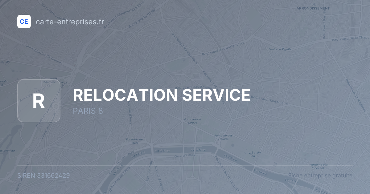 RELOCATION SERVICE — 331662429 — fiche entreprise
