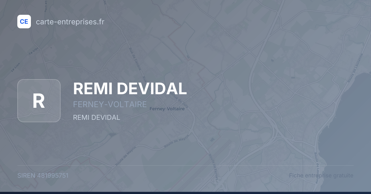REMI DEVIDAL — 481995751 — fiche entreprise