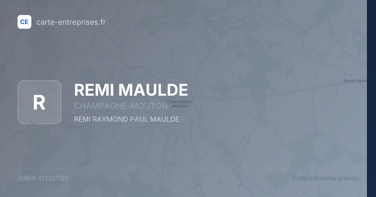 REMI MAULDE — 413261199 — fiche entreprise