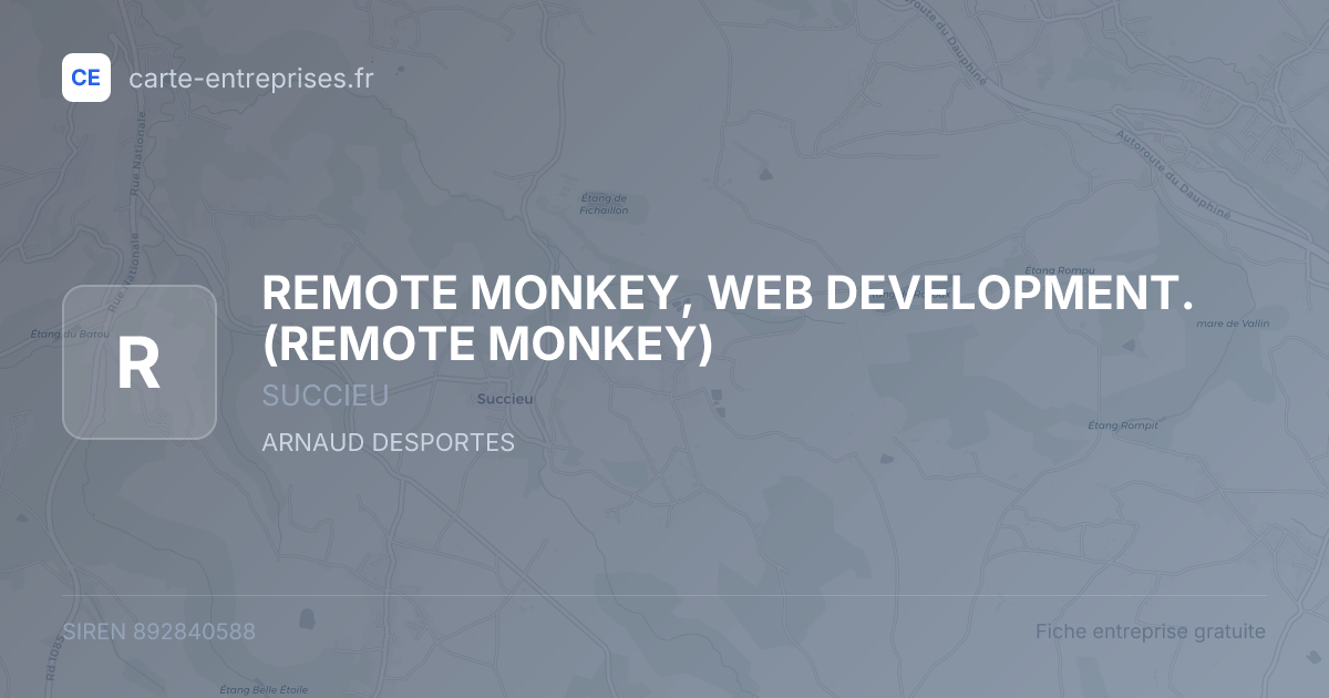 REMOTE MONKEY, WEB DEVELOPMENT. (REMOTE MONKEY) — 892840588 — fiche entreprise