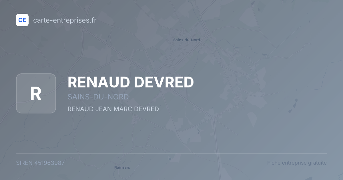 RENAUD DEVRED — 451963987 — fiche entreprise