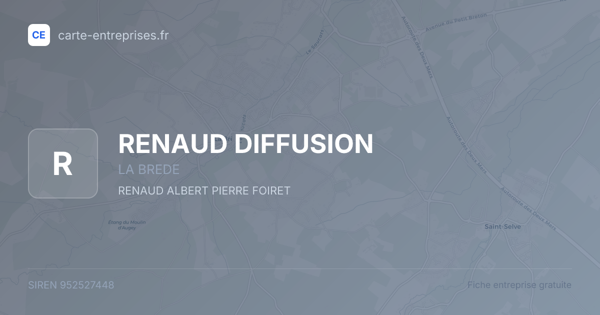 RENAUD DIFFUSION — 952527448 — fiche entreprise