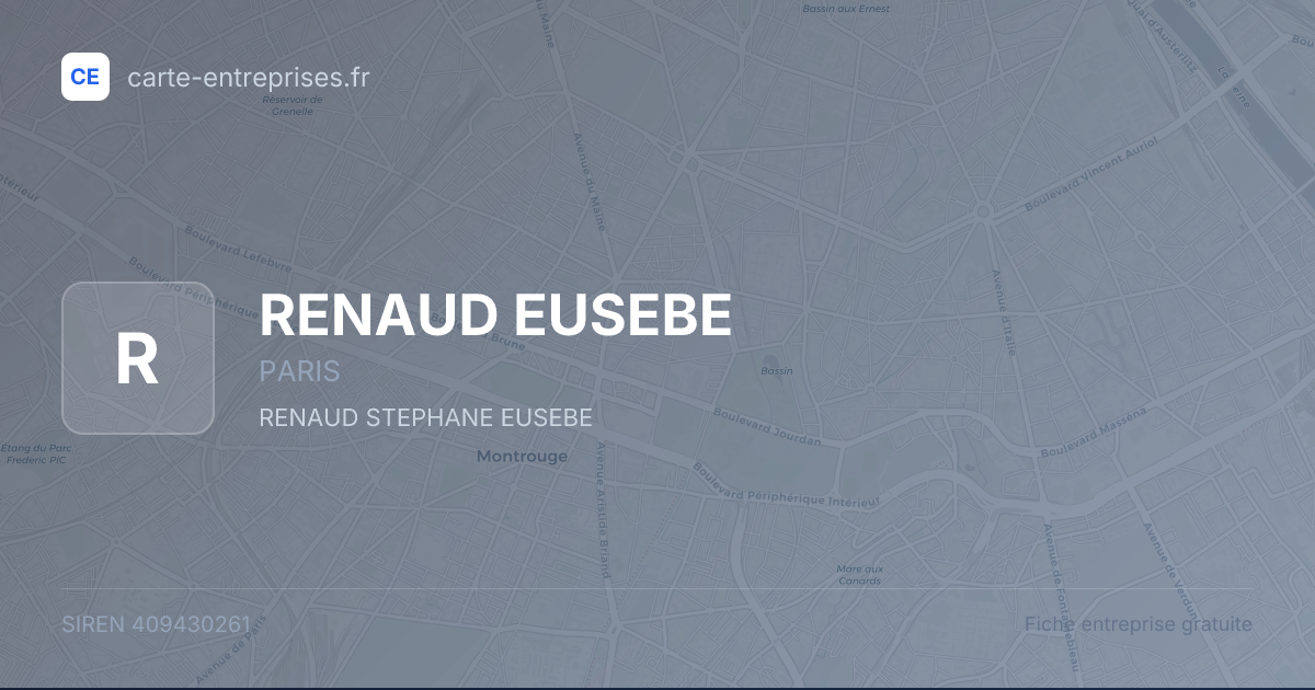 RENAUD EUSEBE — 409430261 — fiche entreprise