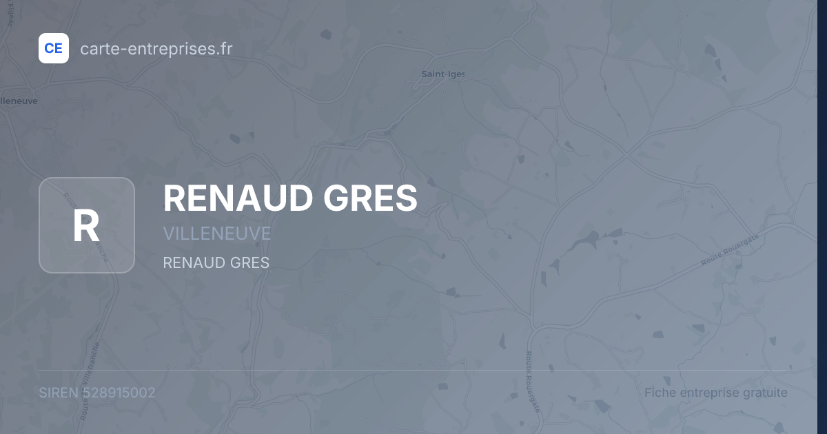 RENAUD GRES — 528915002 — fiche entreprise