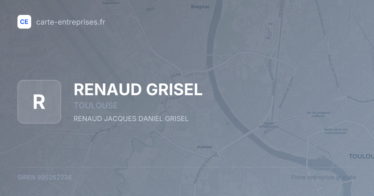 RENAUD GRISEL — 895262236 — fiche entreprise