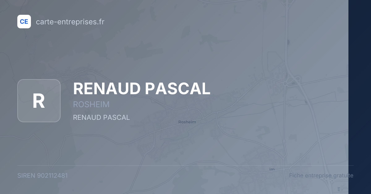 RENAUD PASCAL — 902112481 — fiche entreprise