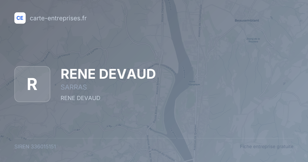RENE DEVAUD — 336015151 — fiche entreprise