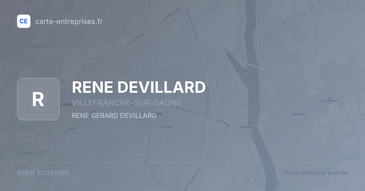 RENE DEVILLARD — 321347684 — fiche entreprise