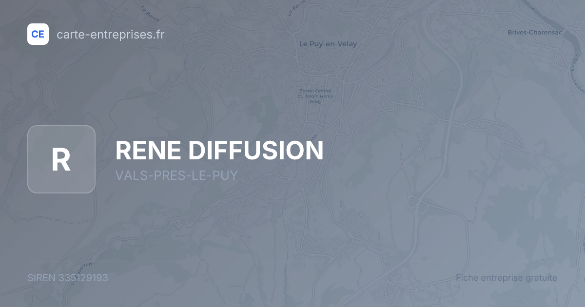 RENE DIFFUSION — 335129193 — fiche entreprise