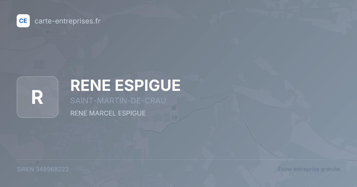 RENE ESPIGUE — 348968223 — fiche entreprise