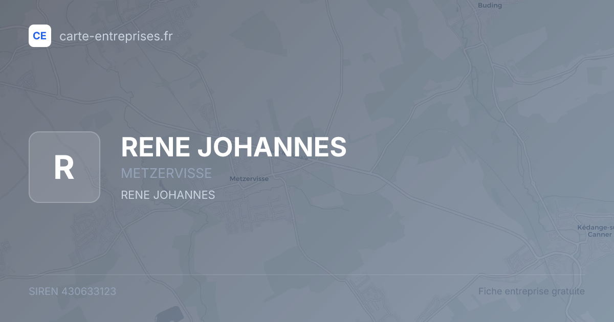 RENE JOHANNES — 430633123 — fiche entreprise