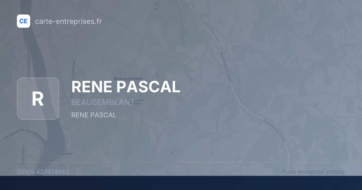 RENE PASCAL — 427474663 — fiche entreprise