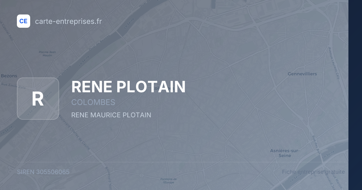 RENE PLOTAIN — 305506065 — fiche entreprise