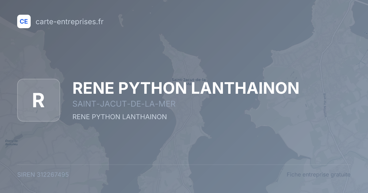RENE PYTHON LANTHAINON — 312267495 — fiche entreprise