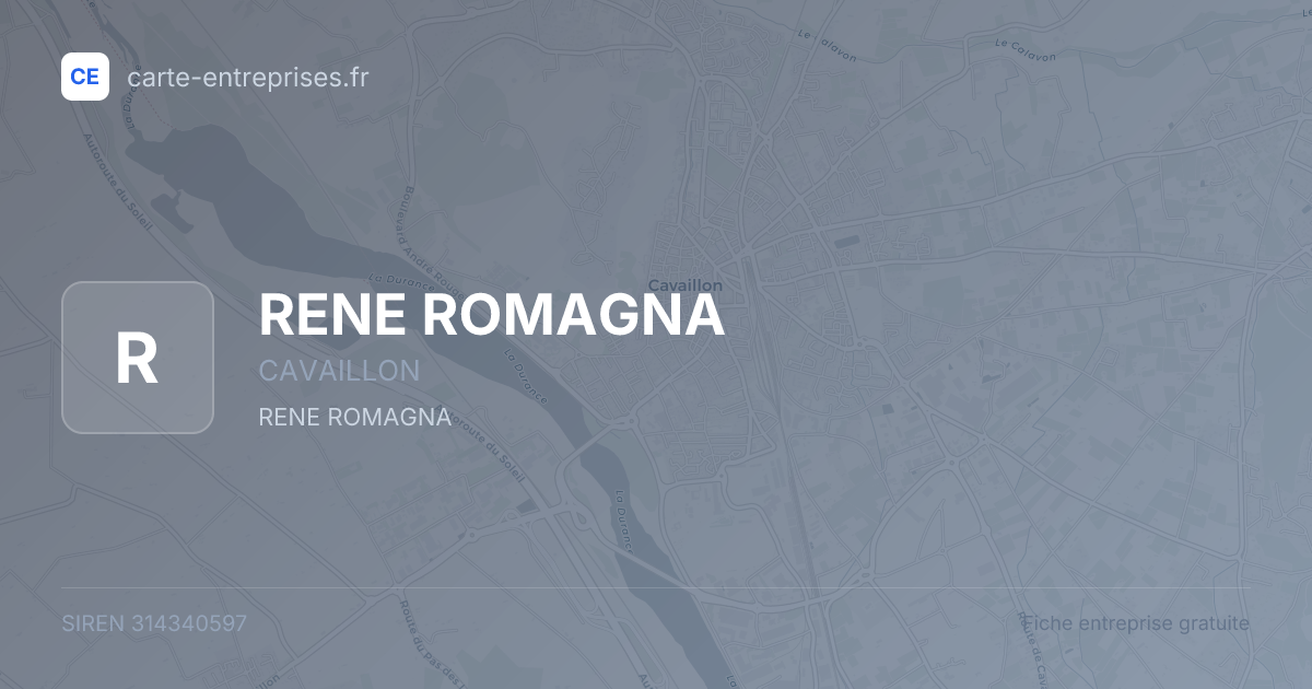 RENE ROMAGNA — 314340597 — fiche entreprise
