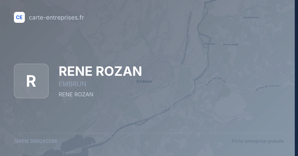 RENE ROZAN — 386040596 — fiche entreprise