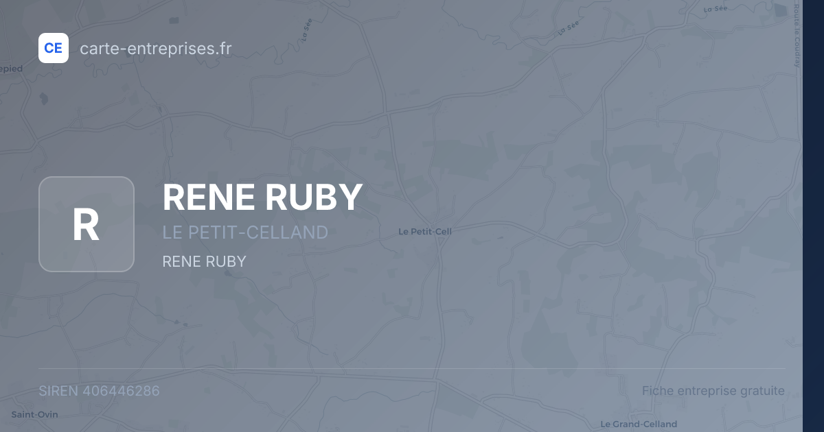 RENE RUBY — 406446286 — fiche entreprise
