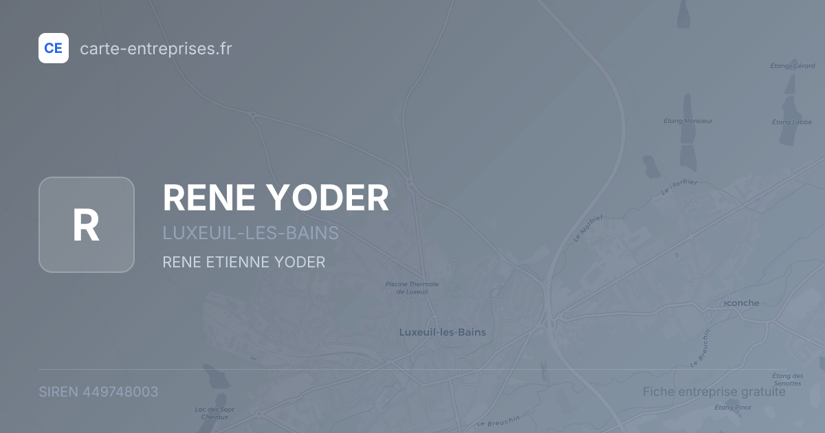 RENE YODER — 449748003 — fiche entreprise