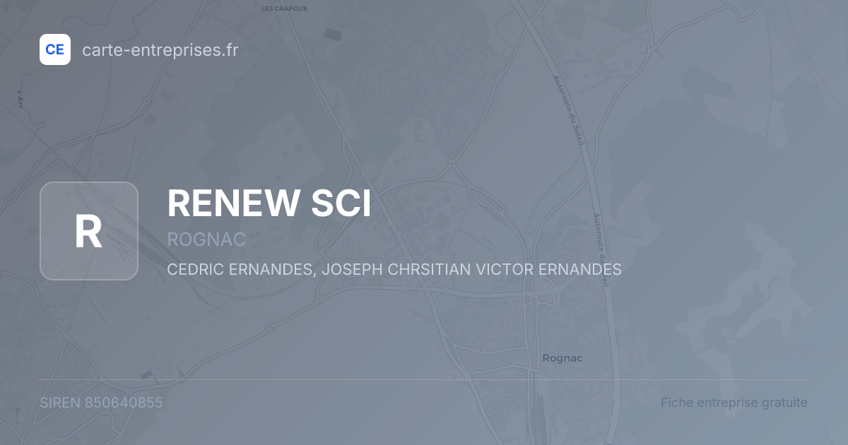 RENEW SCI — 850640855 — fiche entreprise