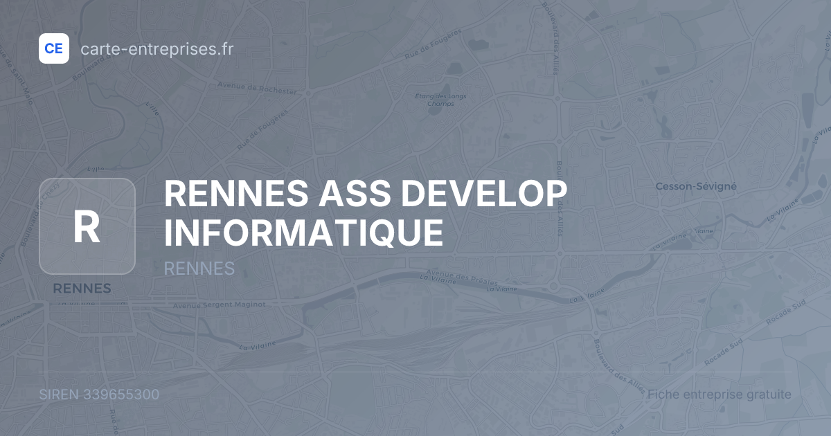 RENNES ASS DEVELOP INFORMATIQUE — 339655300 — fiche entreprise
