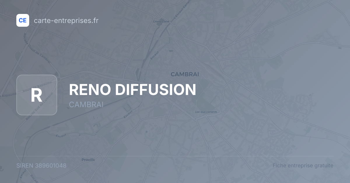 RENO DIFFUSION — 389601048 — fiche entreprise