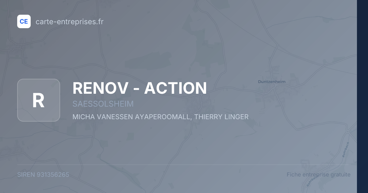RENOV - ACTION — 931356265 — fiche entreprise