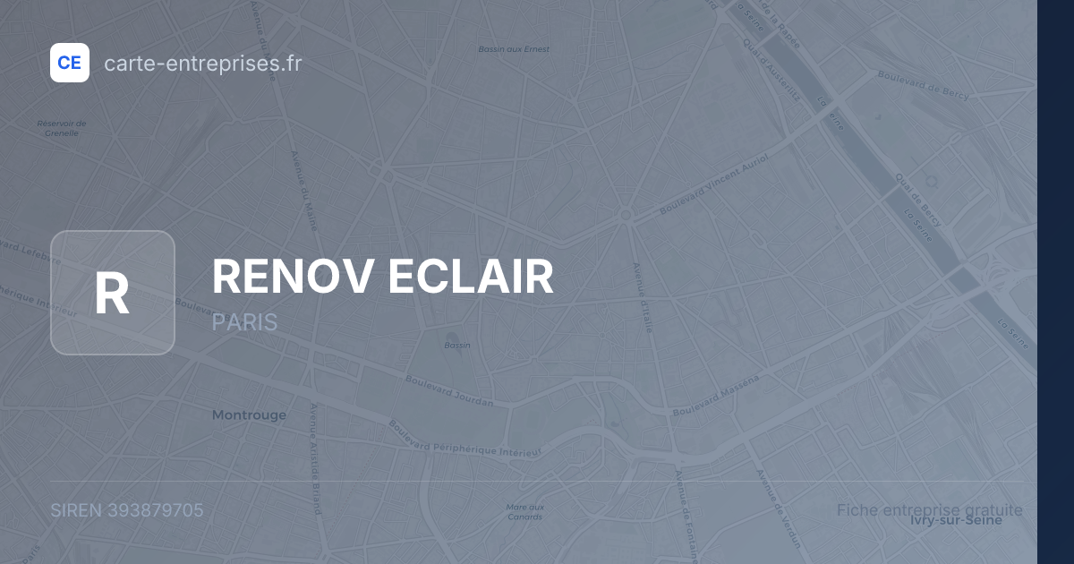 RENOV ECLAIR — 393879705 — fiche entreprise