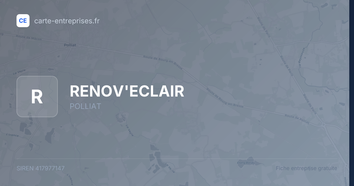 RENOV'ECLAIR — 417977147 — fiche entreprise