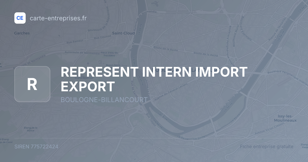 REPRESENT INTERN IMPORT EXPORT — 775722424 — fiche entreprise