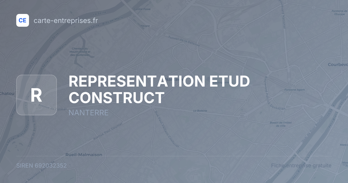 REPRESENTATION ETUD CONSTRUCT — 692032352 — fiche entreprise