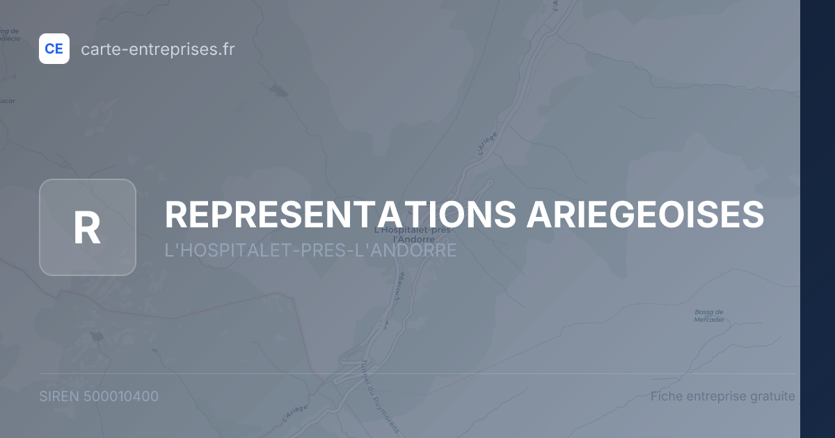 REPRESENTATIONS ARIEGEOISES — 500010400 — fiche entreprise