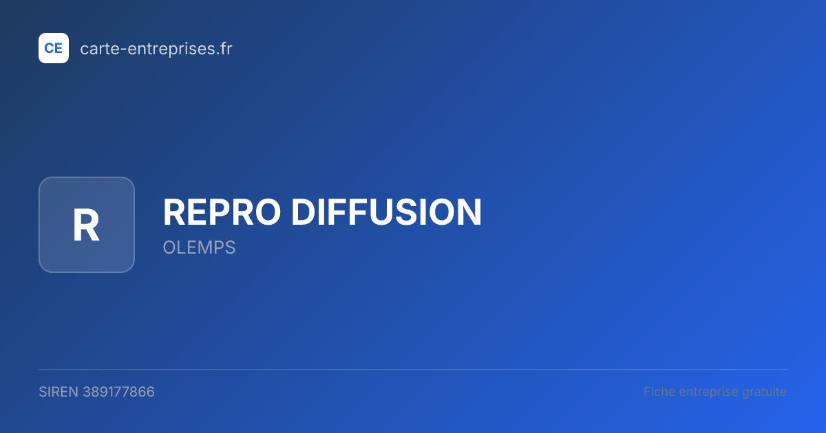 REPRO DIFFUSION — 389177866 — fiche entreprise