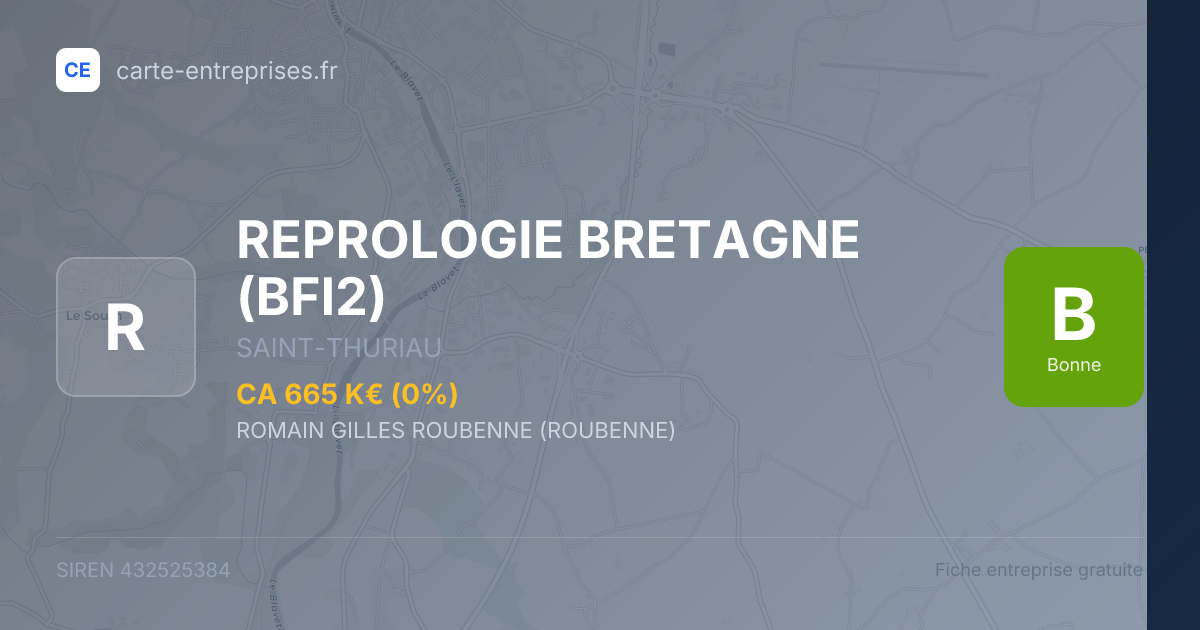 REPROLOGIE BRETAGNE (BFI2) — 432525384 — fiche entreprise
