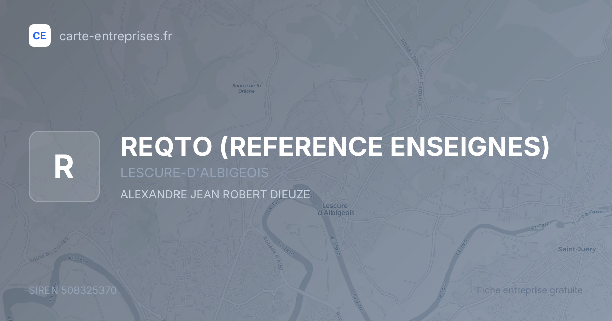 REQTO (REFERENCE ENSEIGNES) — 508325370 — fiche entreprise